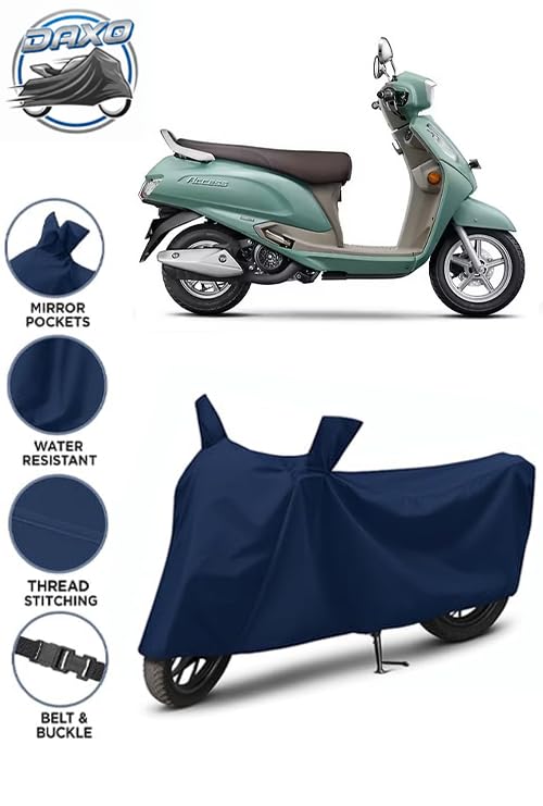 Image of Waterproof Scooty Cover for Suzuki Access 125 | All Weather Protection from Rain, Dust, UV Rays & Scratches with Mirror Pockets & Buckle Belt | Access 125 Scooty Cover