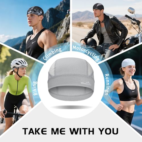 Image of GXCROR Cooling Skull Cap for Men Women Sweat-Wicking Breathable Mesh Liner for Helmets, Summer Cycling Motorcycle