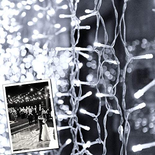 SENKAUTO LED Light 50ft 200 LED Bulbs Fairy Light String Holiday LED Outdoor Lighting for Christmas Party Decoration Waterproof (50ft 200 LEDs, White)