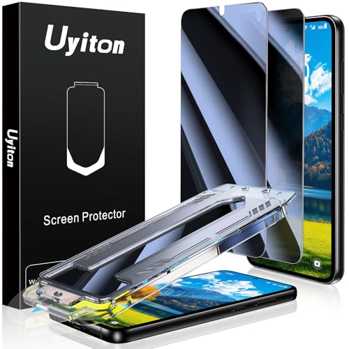Uyiton UnBreak-Glass for Samsung Galaxy S23 Plus Privacy Screen Protector [Ultrasonic Fingerprint Support][Auto-Alignment Frame] Scratch-Resistant Bubble-Free Tempered Glass Screen-2 Pack