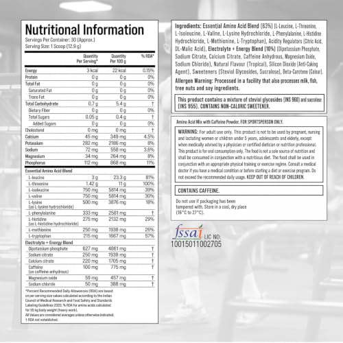 Image of MuscleTech Eaa + Energy | Essential Amino Acids + 100Mg Caffeine | Replenish Electrolytes | Ultimate Recovery 7.4 grams Eaa | 4.5 grams Bcaa | 3 grams Leucine | 30 Servings | Tropical Twist