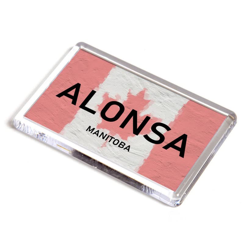 FRIDGE MAGNET - Alonsa - Manitoba - Canada Flag