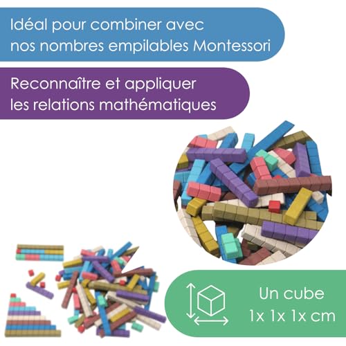 Jeu d'apprentissage WISSNER 080508.000 cubes blancs bleu rouges - 4