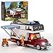 FUNWHOLE Lighting Camper-Van Building Set - Camper Vehicles Construction Building Bricks Set with LED Lighting Kit 1741 PCS for Teens and Adults