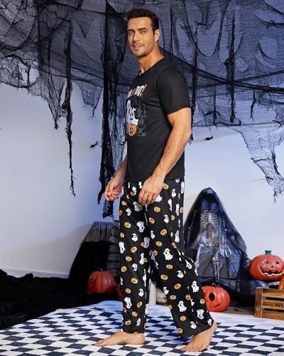 MyFav Matching Pajamas for Family Halloween Short Sleeve Long Pant Sleepwear Holiday Pajamas for Family3