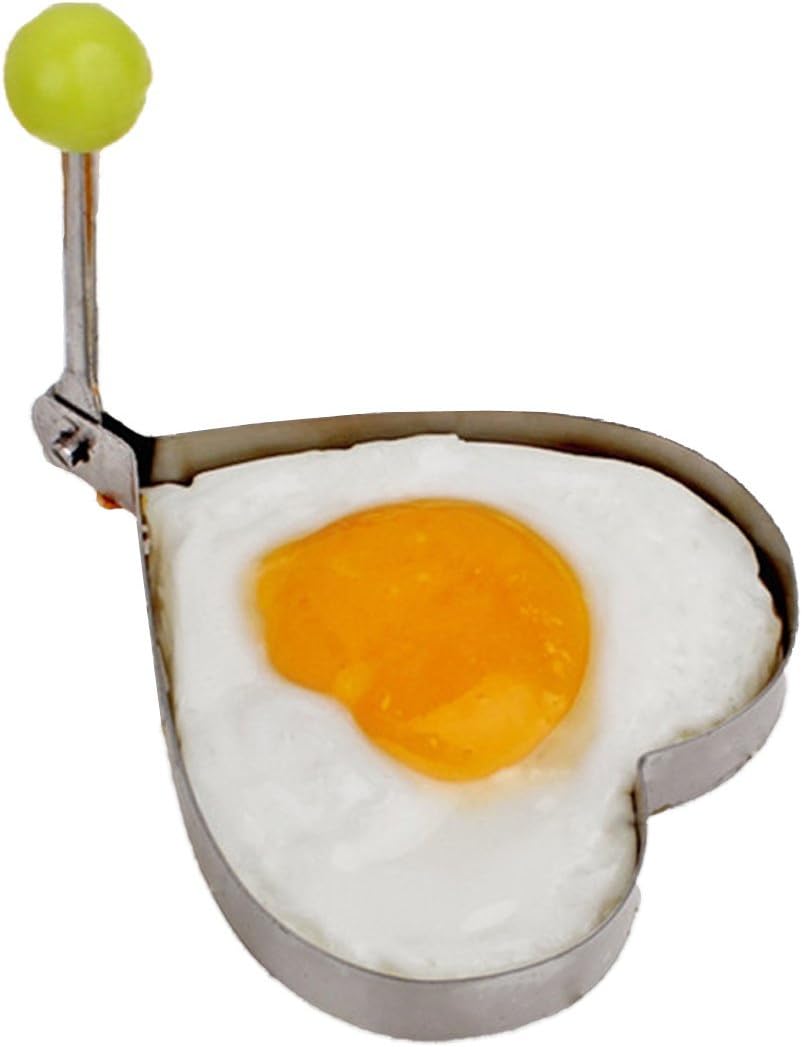 Wortek egg mould, stainless steel fried egg mould, omelet shaper, pancake, fried egg, cake ring heart