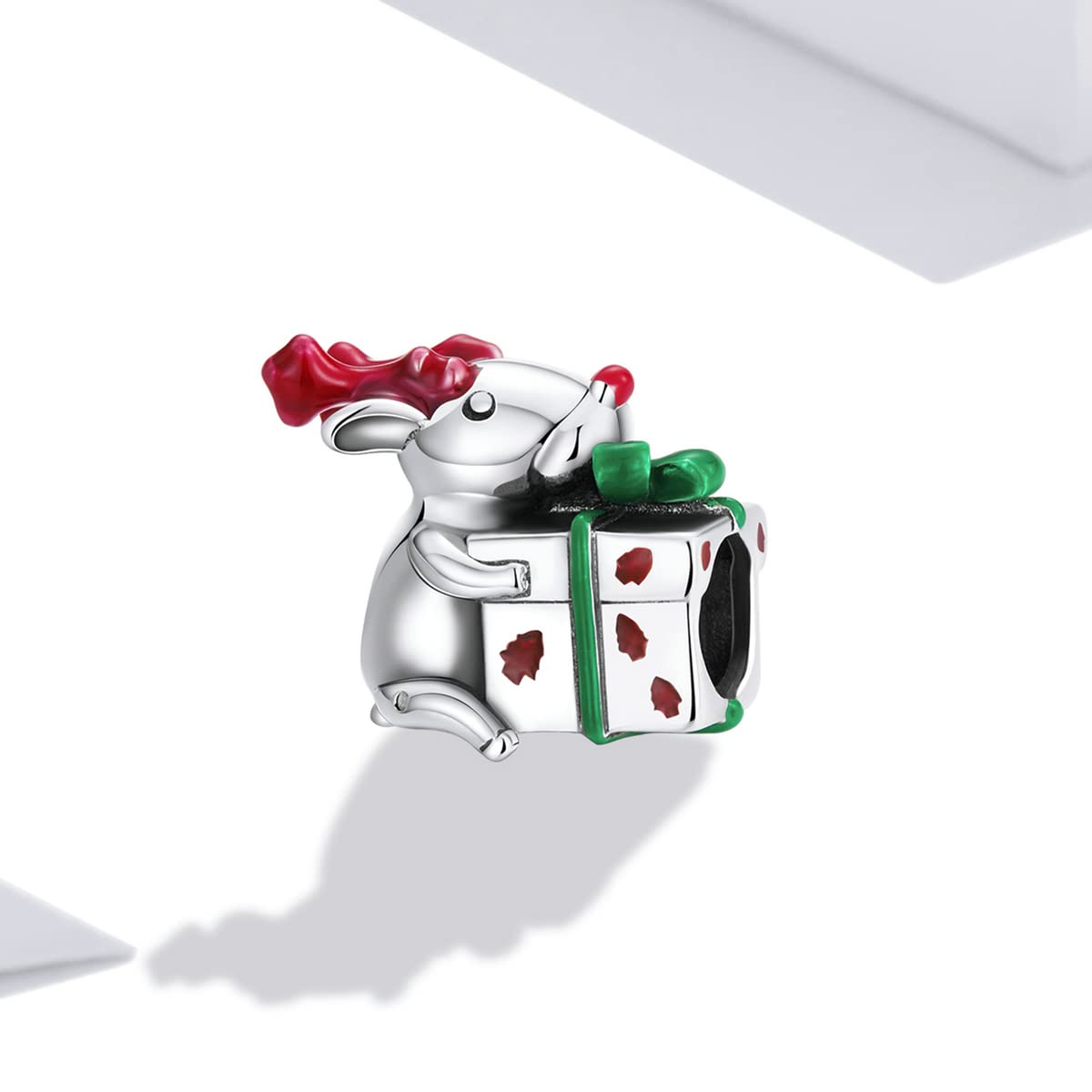 Zestawy akcesoriów do biżuterii srebrnej Kamień księżycowy Płatek śniegu Charms Koraliki w kształcie serca Kamień księżycowy Oddzielone koraliki Miłość i pokój Gołąb Renifer dla Wome