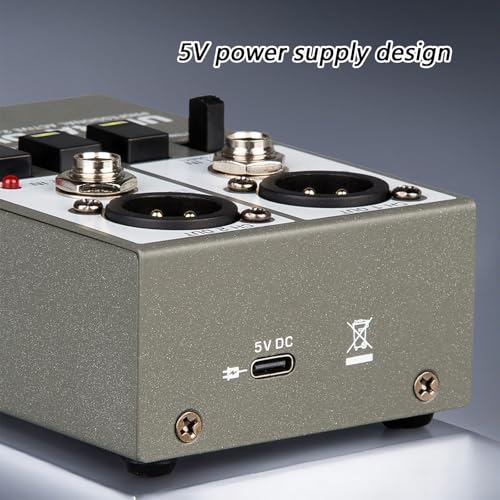 Boîtier stéréo passif éliminateur de bourdonnement pour guitare acoustique et basse