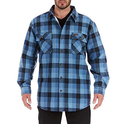 Image of Smith's Workwear Men's Sherpa Lined Cotton Flannel Shirt Jacket