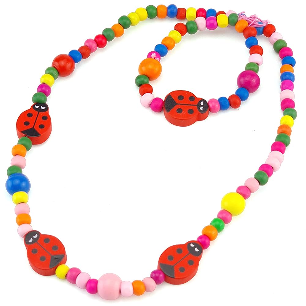 That's Crackers! Wooden Ladybird Necklace & Bracelet for Girls | Mini Gift | Cracker Filler