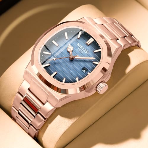 Image of NIBOSI Men's Watch Analog Chronograph Quartz Wrist Watch for Men Business Waterproof Military Stainless Steel Dress Watches Calendar