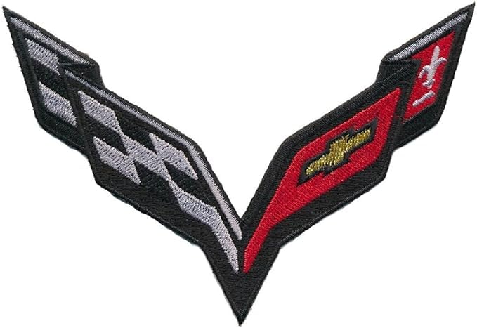MiltacusaCorvete Racing Flags Sports Cars Embroidered Iron on Sew on 5 inch Patch