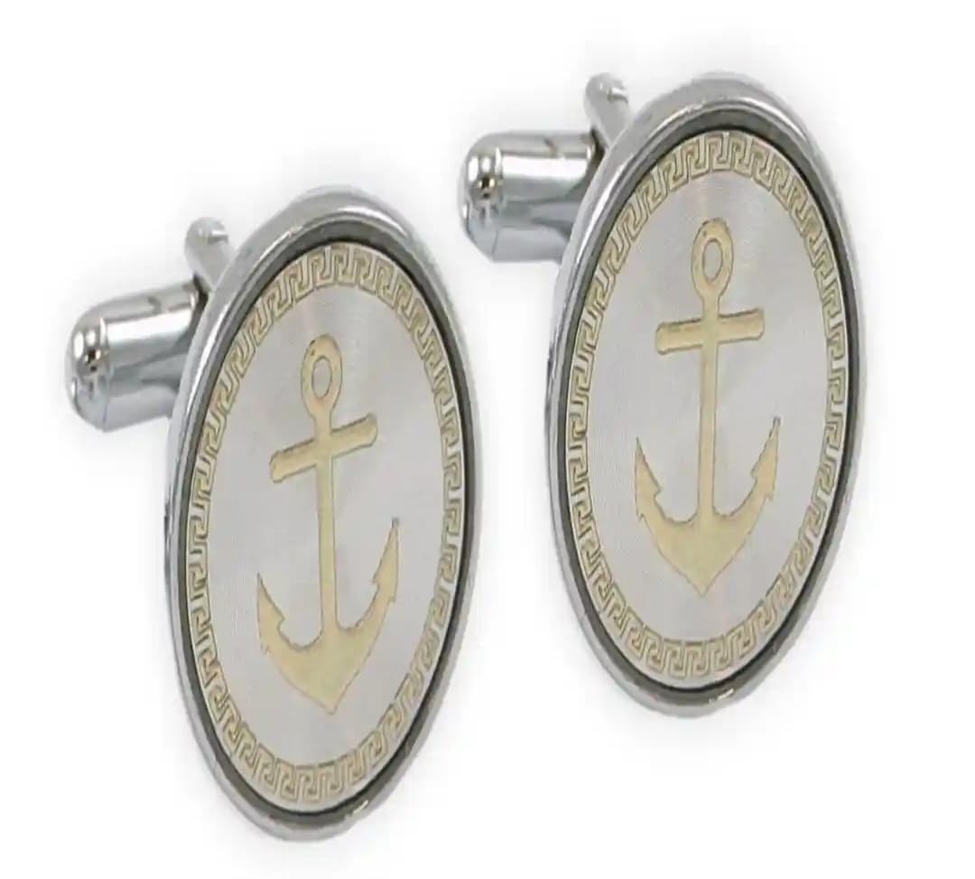 Cufflinks set for men - Gift item Suit Button And Silver & Gold - Horse - Paying Cards, Guitar, Crown, Anchor, Doctor .Diamond & With - Gift Box-image-28