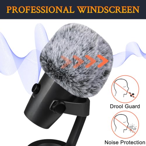 Image of SOULWIT 2Pcs Furry Pop Filter for Blue Yeti Nano - Black