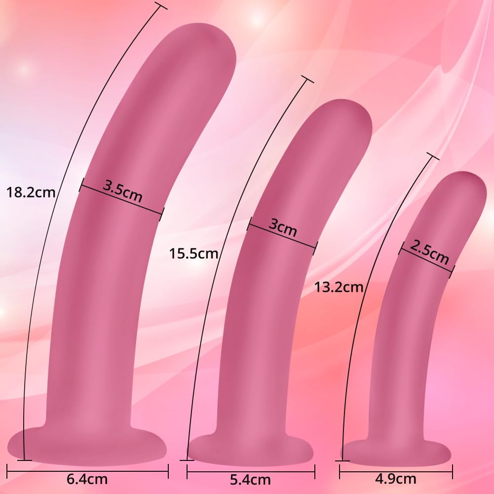 SXOVO 3 Pezzi Plug Anale, Dildo Anale in Silicone con Potente Ventosa, Dilatatore Anale Semplice, Stimolatore Prostata Massaggio del Punto G, Plug Analesex per Uomo Donna Coppie Principianti (Rosa)