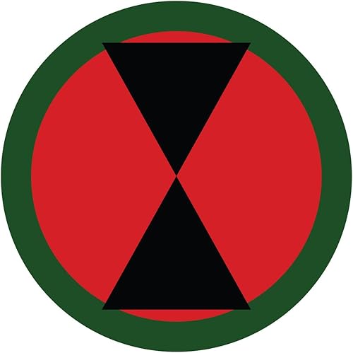 Adhesivo reflectante para parche del ejército de los Estados Unidos – 7º departamento de infantería SSI – 3,5 pulgadas de alto adhesivo a todo color