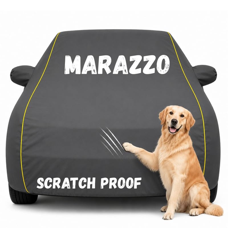 Image of Pure Fabric Grey 100% Waterproof Marazzo Car Cover | Polyester Car Body Cover for Rain & Sun | UV Protection, Dustproof, Scratch Resistant, Windproof, Heat Resistant, Custom Fit