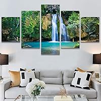 SIGNWIN 5 Panel Canvas Wall Art Modern Art Dramatic Farmhouse/Country Mountain Multicolor Nature Photography for Home Decorations Ready to Hang - 60
