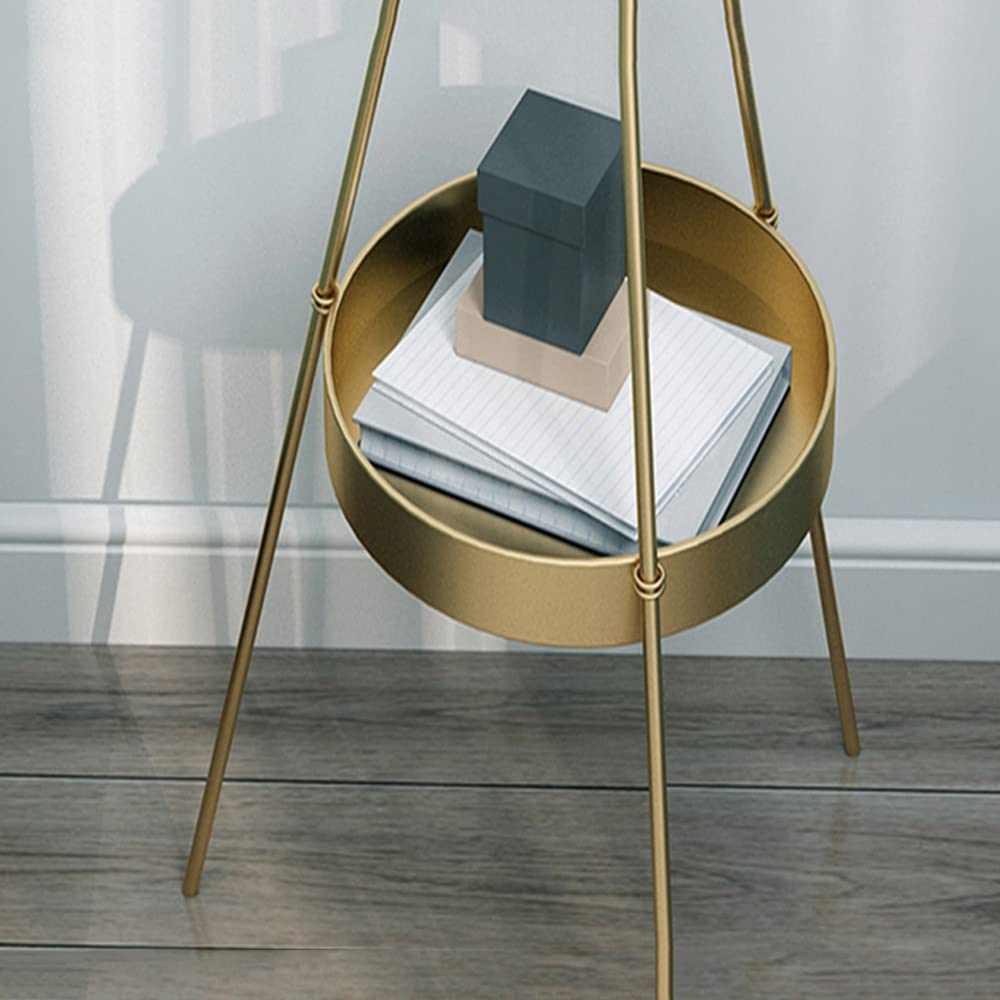 Metall-Pflanzenhalter für drinnen und draußen, modernes Eisen-Blumentöpfe-Rack, multifunktionales Ausstellungsregal mit hängenden Pflanzgefäßen für Garten, Terrasse, Zimmer, Gold, Schwarz (Gold)