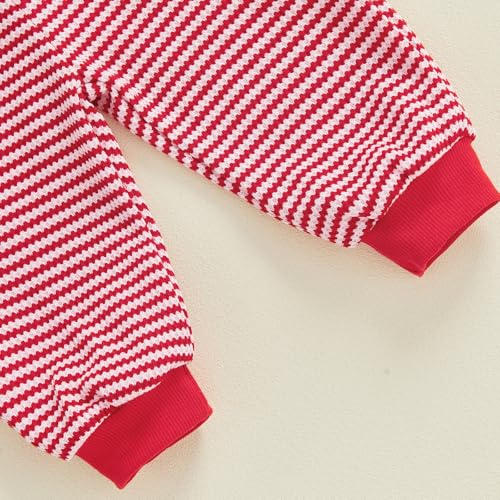 Image of VISGOGO Baby Boy Clothes Toddler Fall Winter Outfit Sweater Toddler Boy Striped Clothes 6 12 18 Months 2 3T 4T Pant Set