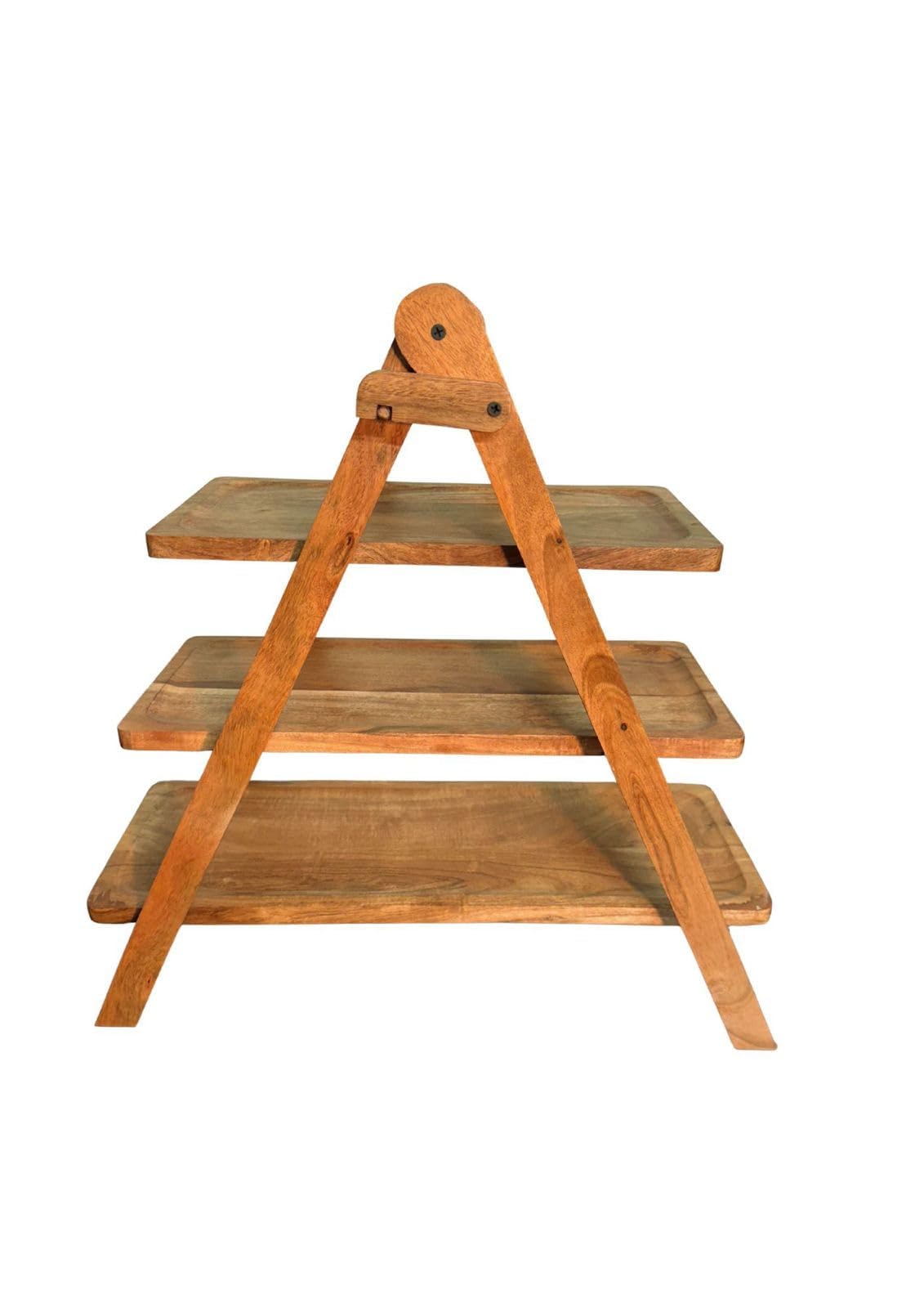 - DREAMY WALLS Home Kitchen Decor Acacia Wood Rectangle Cake Cupcake Cheese Dessert Pastry Cookie Candy Sandwiches Serving Platter - 3 Tier Serving Tray - 20.5"