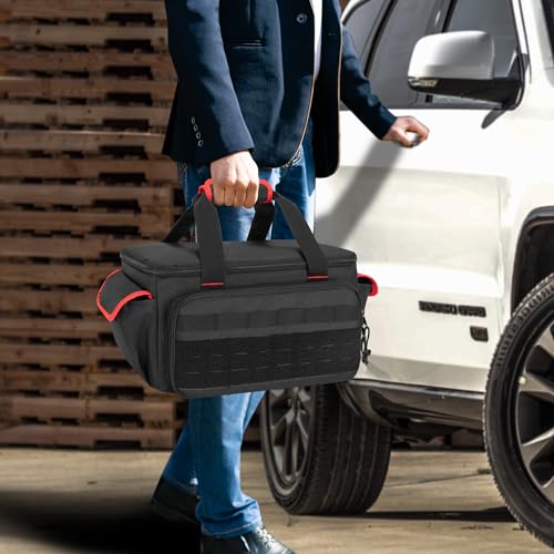 Image of Rexmica Carrying Bag Compatible with Milwaukee M18 18V Cordless Tire Inflator 2848-20, Tire Inflator Storage Bag Compatible with Milwaukee M18 Inflator, Charger, Battery or Air Pump Accessories, Black