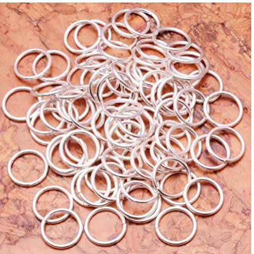 TOSSPER 100pcs 10mm Plateado Plata Anillos Abiertos del Salto