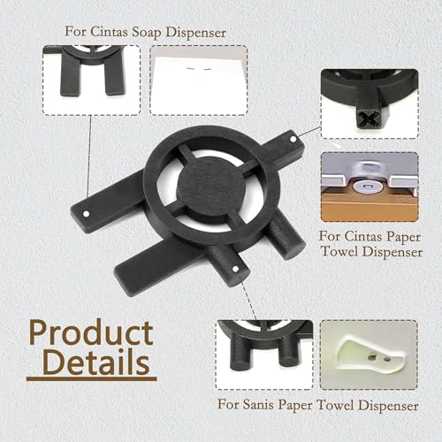 Image of 3PCS Paper Towel Dispenser Key Replacement for Cintas & Sanis Toilet Paper and Soap Dispensers with Key Rings,3-in-1 Tissue Box Key Accessories for Commercial Business Home Office School Maintenance