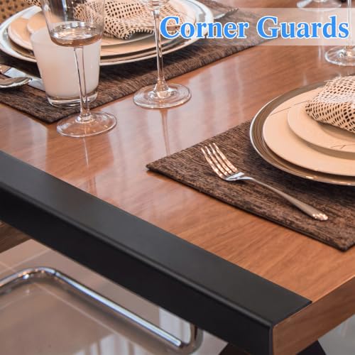 Image of Sasylvia 10 Pcs 3 /8 x 1-1 /4 x 36 inch Wall Corner Protector Guards, Avoid Scratching Scuffs, Black Vinyl Corner Trim Molding, Easy Install & Cleaning for Door Countertop Furniture Cabinet Protection