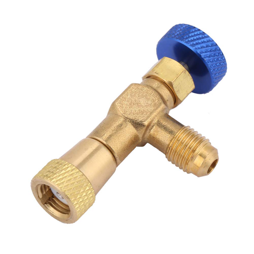Vanne D'Arrêt Sécurité Climatiseur R32 - Robinet Laiton 1/4''-5/16'' Pour Gaz Azote, Contrôle Débit