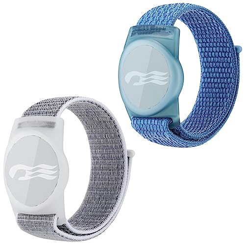 Orisell 2 Packs Princess Cruise Medallion Holder Compatible For Princess Cruise Medallion Breathable Hook&Loop Nylon Sport Style (Blue-Grey)