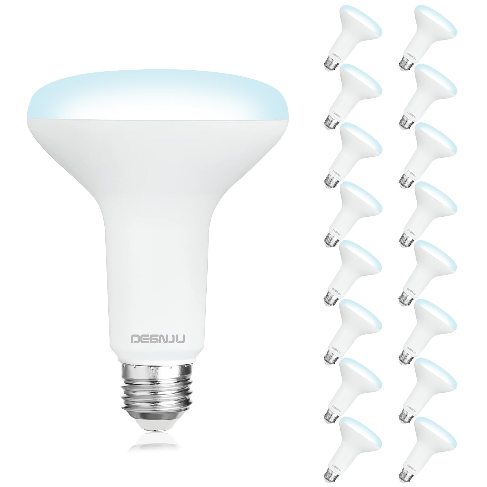 DEGNJU 16 Pack BR30 LED Bulb, Dimmable Indoor Flood Lights 7W Equivalent 65W 5000K Daylight, CRI80, 650 LM, E26 Base, 15000 Lifetime Hours, Interior Energy Saving Recessed Light Bulb, Flicker-Free