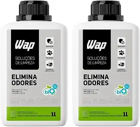 Kit WAP Elimina Odores Pet – 2 Frascos de 1 Litro – Neutraliza Mau Cheiro, Urina e Fezes, pH Neutro, Biodegradável, Fragrância Cereja e Avelã