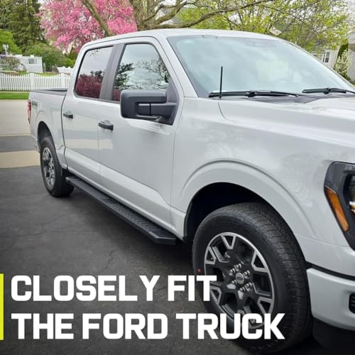 Image of COMNOVA Pair Running Board Nerf Bar Compatible with 15-26 Ford F150 Superduty Crew Cab(4 Full Size Doors) Rocker Slider Side Steps,Width 6 Inches V Style.with OE Style Brackets