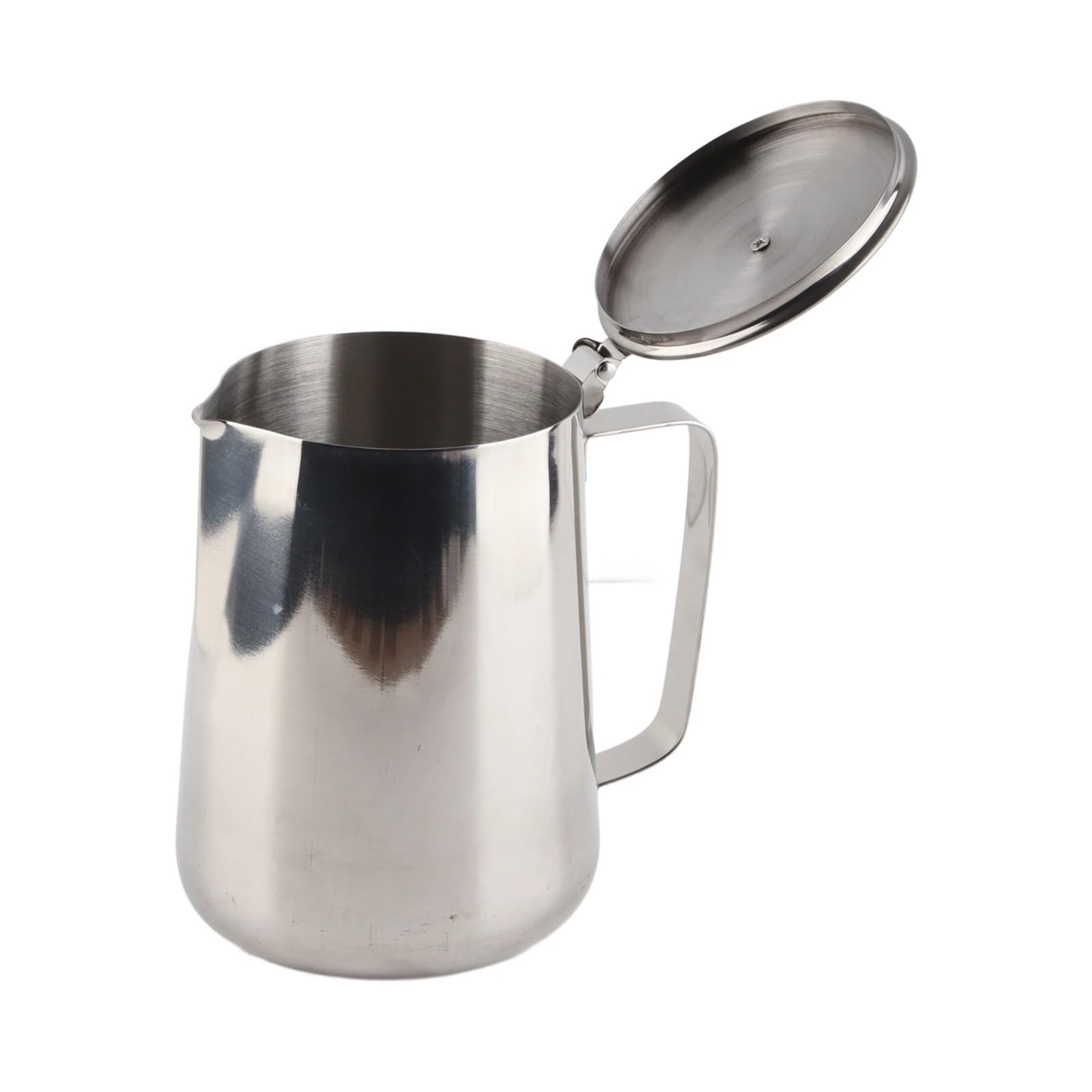 Genérico Jarra for espumar leche, jarra de acero inoxidable con tapa for cocinar café al vapor en el hogar(250ml)