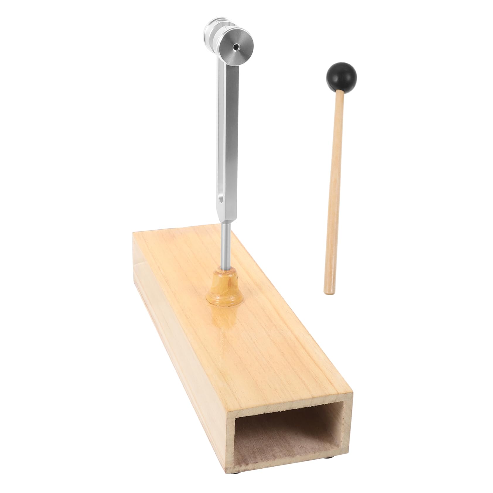 GALPADA 1Set Meditation Tuning Fork with Wooden Voice Box and Mallet Portable Tuning Fork for Relaxation Focus and Stress Reduction for Sound Therapy and Meditation