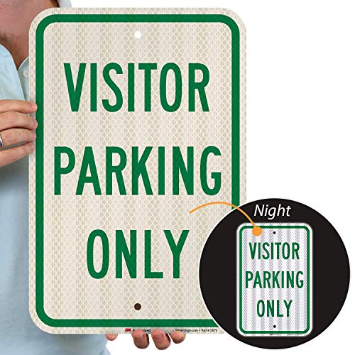 "Visitor Parking Only" Sign By SmartSign  12" x 18" 3M High Intensity Grade Reflective Aluminum