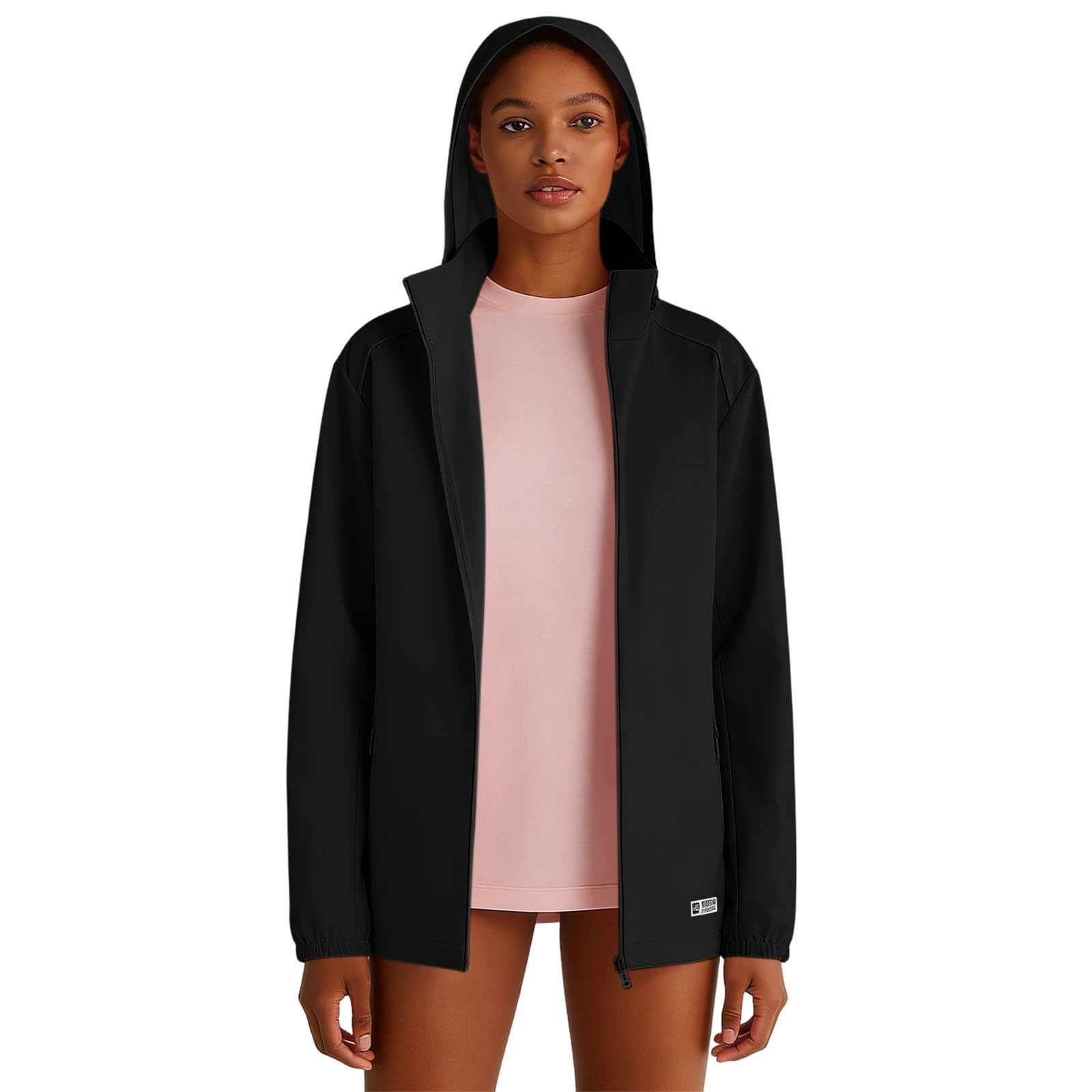 Generisch Leichte Outdoor hoodie Jacke Damen UV Schutz - Elastisch Schnell Trocknend Sonnenjacke mit Reißverschluss & Tasche für Sommer Outdoor