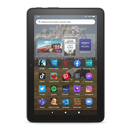 新しい Fire HD 8 タブレット、8 インチ HD ディスプレイ、32 GB のストレージ、30% 高速なプロセッサを備え、エンターテインメント向けに設計 (2022 年モデル) |黒、広告あり