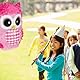 Relaxdays Pinata Eule, niedliche Tierpinata zum selbst Befüllen, Geburtstag, zum Aufhängen, Schlagpinata f. Kinder, pink, 1 Stück