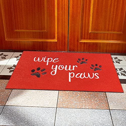 HLFMVWE Large Door Mats for Home Entrance Funny Text Doormat Floor Mats Wipe Your Paws Mat Welcome Mat for Front Door Non Slip Rubber for Dog 24X36 - Image 3