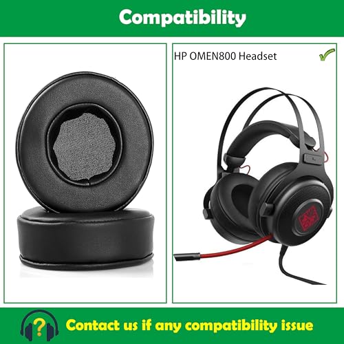 Almohadillas de repuesto de cuero de proteína premium para audífonos HP OMEN800 OMEN 800 miniatura 3