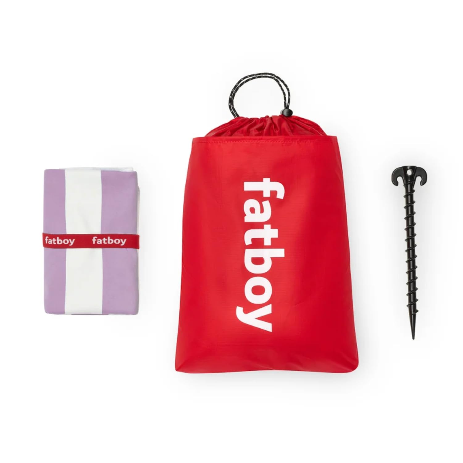 Fatboy Beach Baggy Strandtuch - 165 x 80 cm - Lila | Mikrofaser Handtuch für den Strand mit Tasche, Schnelltrocknendes Badehandtuch, Tasche Dient Als Kopfkissen, Strandhandtuch