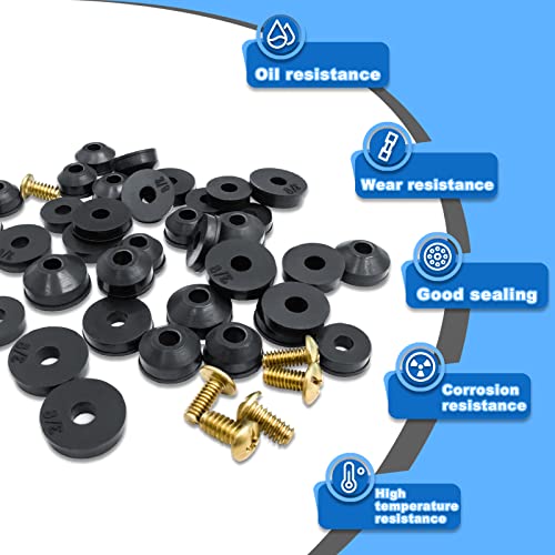 Keze 96 Pcs 10 Size Faucet Washers Assorted Kit With Brass Bibb Screws Assortment Flat And Beveled Rubber Washer For Diy Outdoor Faucets Stem Leak Worn Out Seal Repair #TOP6