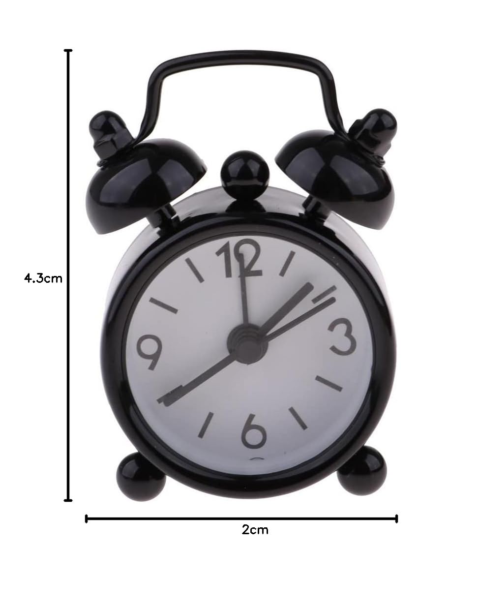 JEESA Réveil Analogique 4.5 Rond Métal Réveil Rétro Chevet Silencieux Fonctionne Piles avec