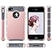 ULAK iPhone 4 Case, iPhone 4S Case,4S Case, Dual Layer Hybrid Slim Hard Case with Hard PC Cover and Soft Inner TPU for iPhone 4S 4(Rose Gold/Grey)