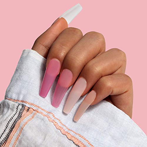 Makartt Press On Nails，Soak Off Soft Gel Nail Tips 240Pcs Ballerina Acrylic Nail Kit Nail Tips Full Cover Nude 4Pcs Nail Glues 1Pcs Nail File With Case False Nail Kit, Nail Pump-Ups In Bachelorette #TOP4