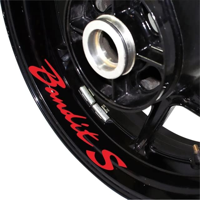 Motorcycle Reflective Rim Wheel Decal Kit,Waterproof Tire Rim Stickers Decoration for SUZUKI BANDITS (Red)