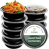 FITPREP® - Runde Meal Prep Boxen im praktischen 10er Pack, 1 Fach - perfekt für Meal Prep.