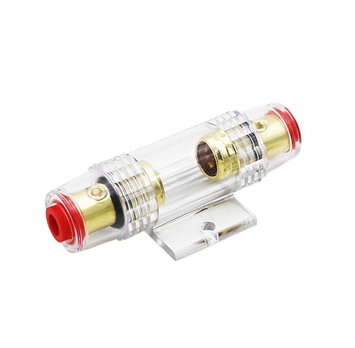 Miniatura 2 de Carviya Soporte de fusible AGU en línea para cable AWG calibre 4-10, calibre 6 y calibre 8, con dos fusibles AGU de 80 A para audio de automóvil,